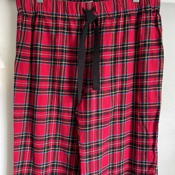 J. Crew Yarn-dyed Cotton Flannel Red Plaid Pajama Lounge Pants Size S Holiday - Picture 3 of 10